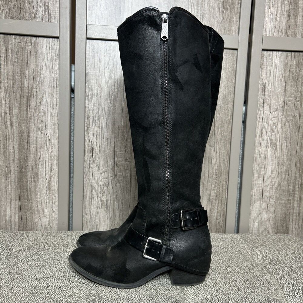 Donald J Pliner Boots Size 7 Dela Western Couture Riding Black